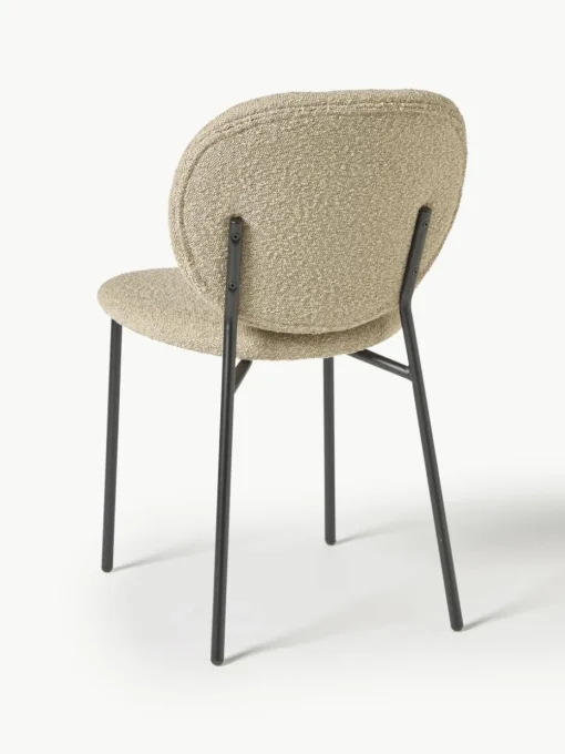 Bouclé gestoffeerde stoelen Ulrica, 2 stuks