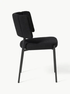 Bouclé gestoffeerde stoelen Samantha, 2 stuks