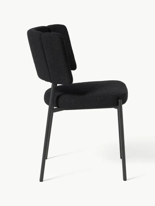 Bouclé gestoffeerde stoelen Samantha, 2 stuks