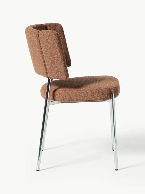 Bouclé gestoffeerde stoelen Samantha, 2 stuks
