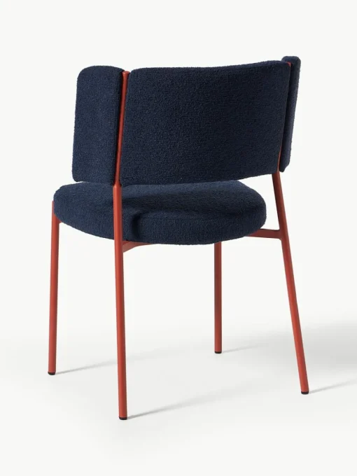 Bouclé gestoffeerde stoelen Samantha, 2 stuks