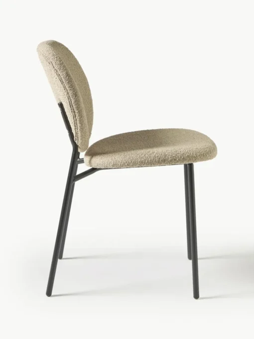 Bouclé gestoffeerde stoelen Ulrica, 2 stuks