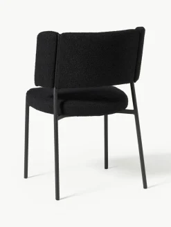 Bouclé gestoffeerde stoelen Samantha, 2 stuks