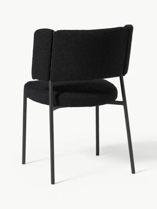 Bouclé gestoffeerde stoelen Samantha, 2 stuks