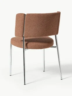 Bouclé gestoffeerde stoelen Samantha, 2 stuks