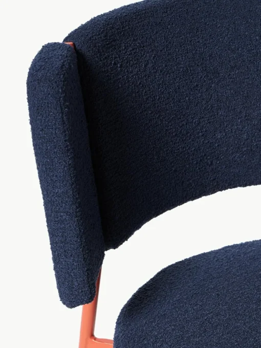 Bouclé gestoffeerde stoelen Samantha, 2 stuks