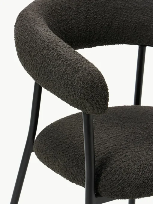 Bouclé gestoffeerde stoelen Thiago, 2 stuks