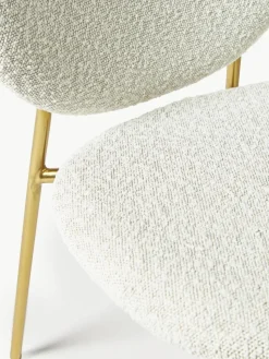 Bouclé gestoffeerde stoelen Ulrica, 2 stuks