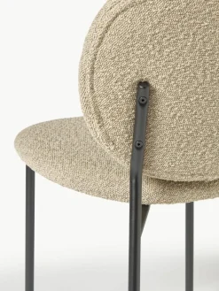 Bouclé gestoffeerde stoelen Ulrica, 2 stuks