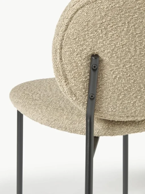 Bouclé gestoffeerde stoelen Ulrica, 2 stuks