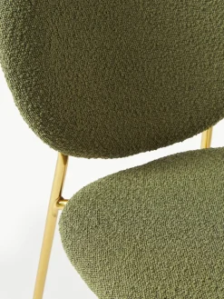 Bouclé gestoffeerde stoelen Ulrica, 2 stuks