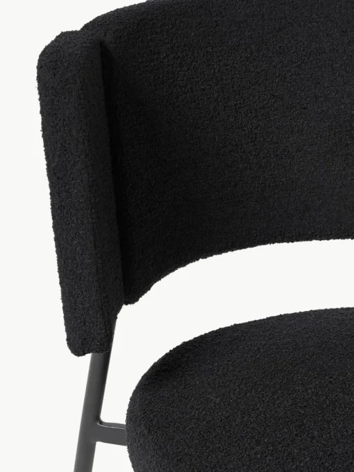 Bouclé gestoffeerde stoelen Samantha, 2 stuks
