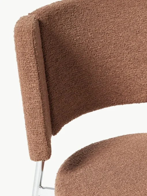 Bouclé gestoffeerde stoelen Samantha, 2 stuks
