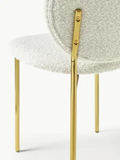 Bouclé gestoffeerde stoelen Ulrica, 2 stuks