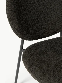Bouclé gestoffeerde stoelen Ulrica, 2 stuks