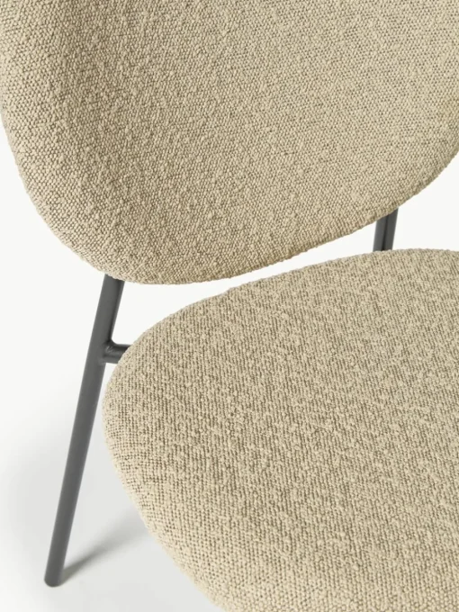 Bouclé gestoffeerde stoelen Ulrica, 2 stuks