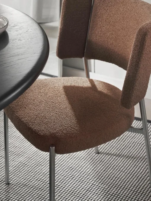 Bouclé gestoffeerde stoelen Samantha, 2 stuks