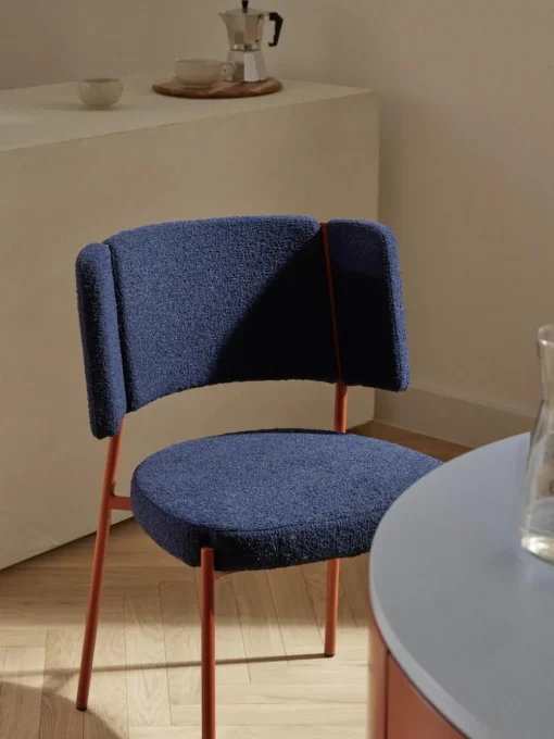 Bouclé gestoffeerde stoelen Samantha, 2 stuks
