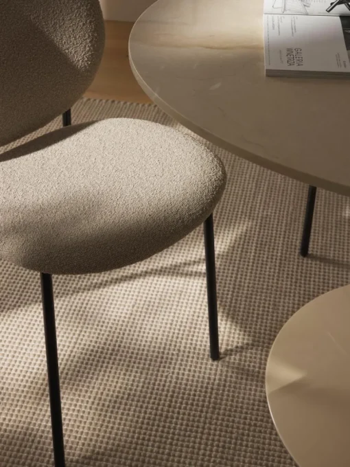 Bouclé gestoffeerde stoelen Ulrica, 2 stuks