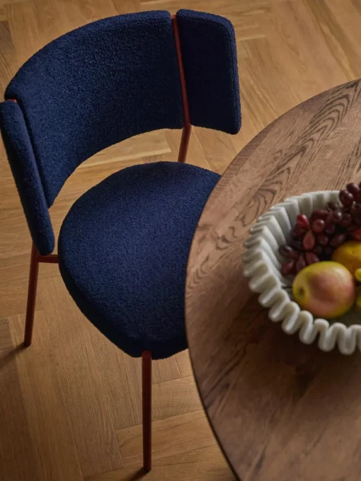Bouclé gestoffeerde stoelen Samantha, 2 stuks