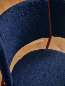 Bouclé gestoffeerde stoelen Samantha, 2 stuks