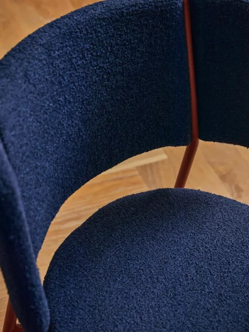 Bouclé gestoffeerde stoelen Samantha, 2 stuks