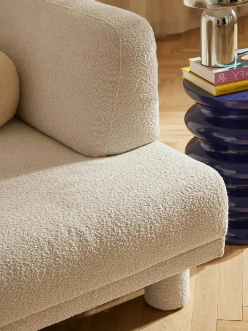 Bouclé hoekbank Lilo