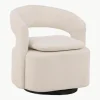 Bouclé loungefauteuil Laurel met draaifunctie