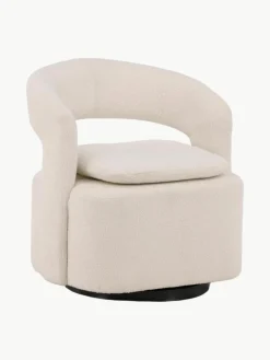 Bouclé loungefauteuil Laurel met draaifunctie