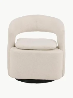 Bouclé loungefauteuil Laurel met draaifunctie