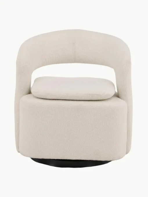 Bouclé loungefauteuil Laurel met draaifunctie