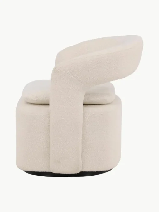 Bouclé loungefauteuil Laurel met draaifunctie