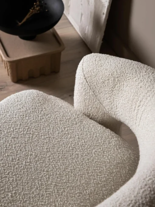 Bouclé loungefauteuil Laurel met draaifunctie