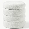 Bouclé poef Alto met opbergruimte