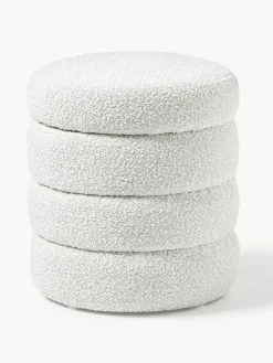 Bouclé poef Alto met opbergruimte