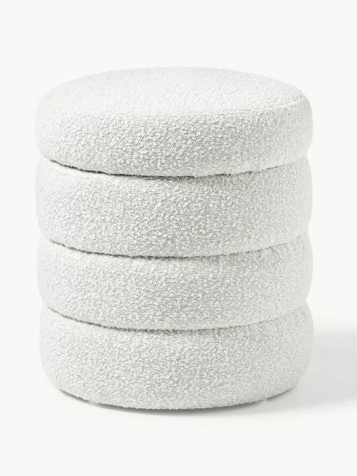 Bouclé poef Alto met opbergruimte