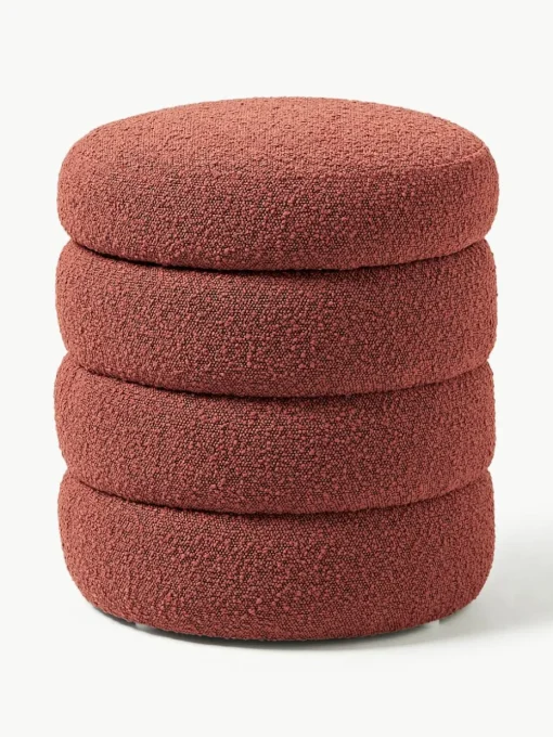 Bouclé poef Alto met opbergruimte