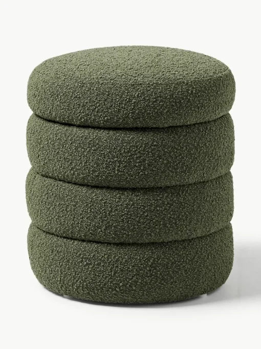 Bouclé poef Alto met opbergruimte
