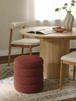 Bouclé poef Alto met opbergruimte