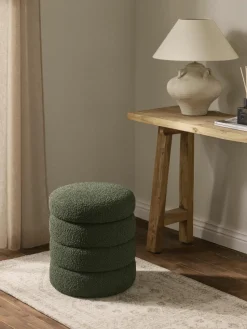 Bouclé poef Alto met opbergruimte