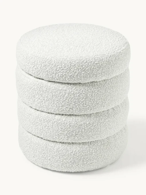 Bouclé poef Alto met opbergruimte