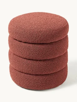 Bouclé poef Alto met opbergruimte