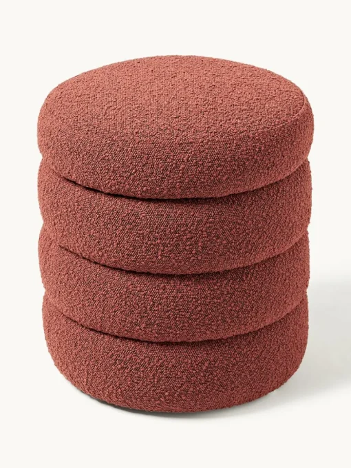 Bouclé poef Alto met opbergruimte