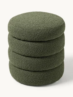 Bouclé poef Alto met opbergruimte
