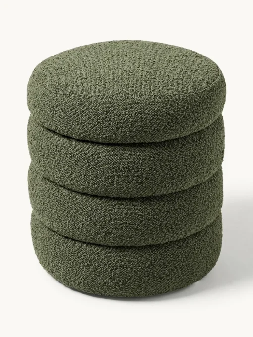 Bouclé poef Alto met opbergruimte
