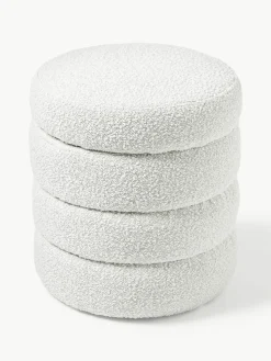 Bouclé poef Alto met opbergruimte