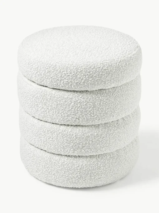 Bouclé poef Alto met opbergruimte