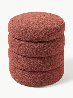 Bouclé poef Alto met opbergruimte