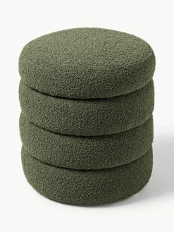 Bouclé poef Alto met opbergruimte