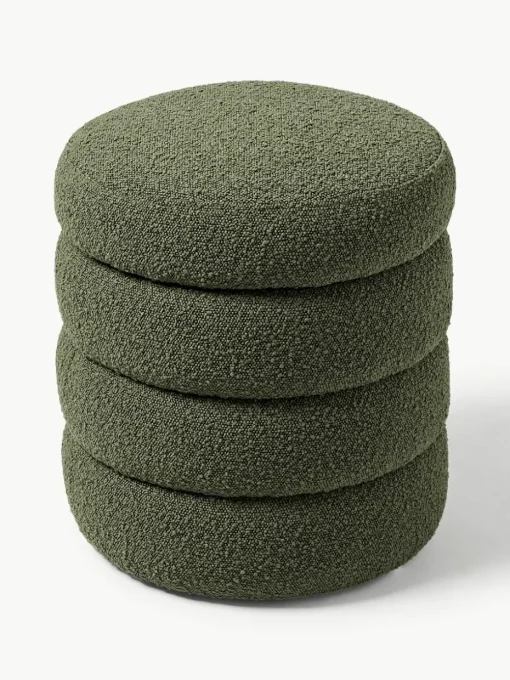 Bouclé poef Alto met opbergruimte